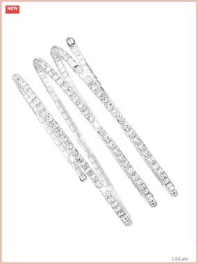 Rhinestone Arm Cuff Bracelet Multilayer Zircon Silver Prom Bridal Bangle